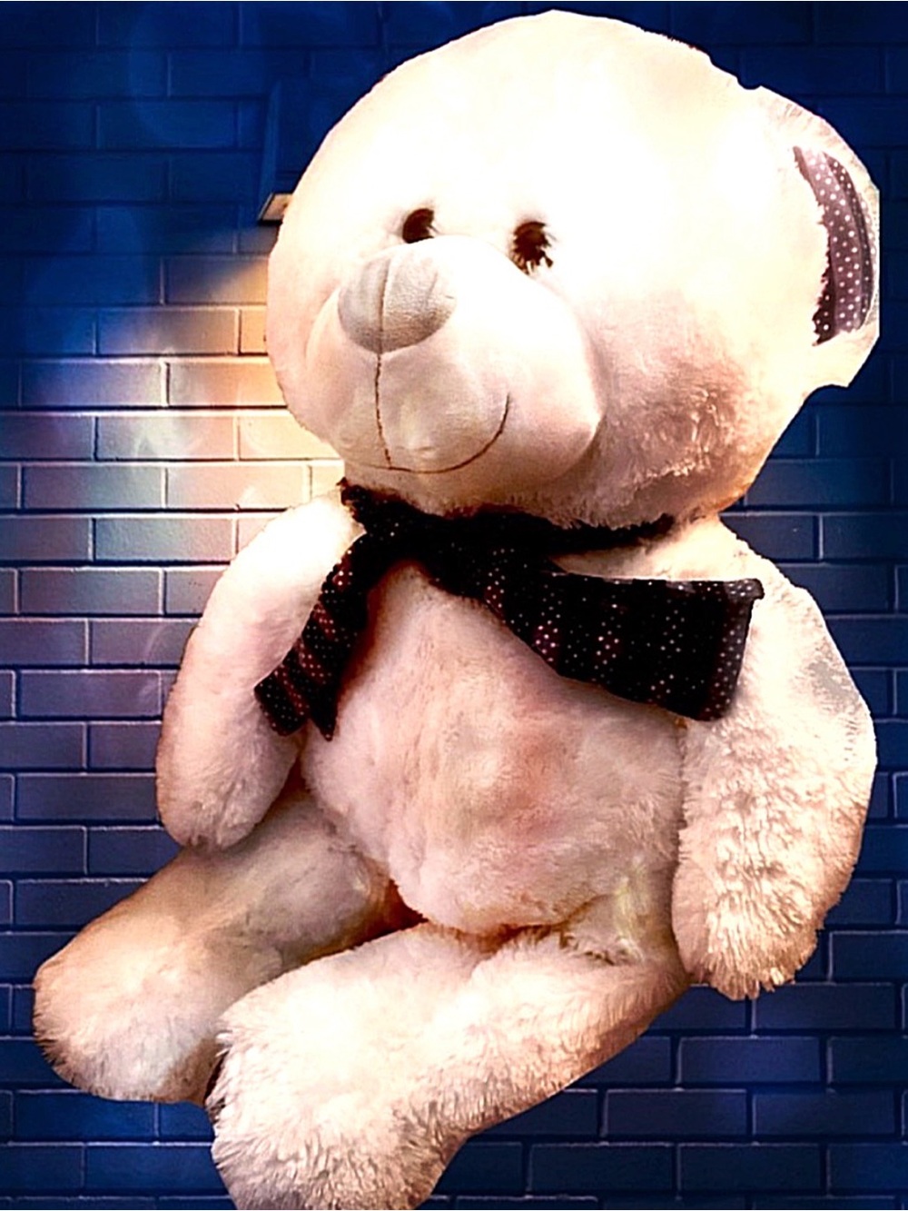 3 Feet tall off-white Teddy Bear with Bow